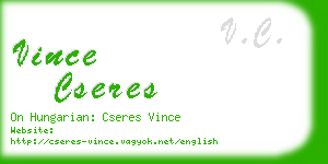 vince cseres business card